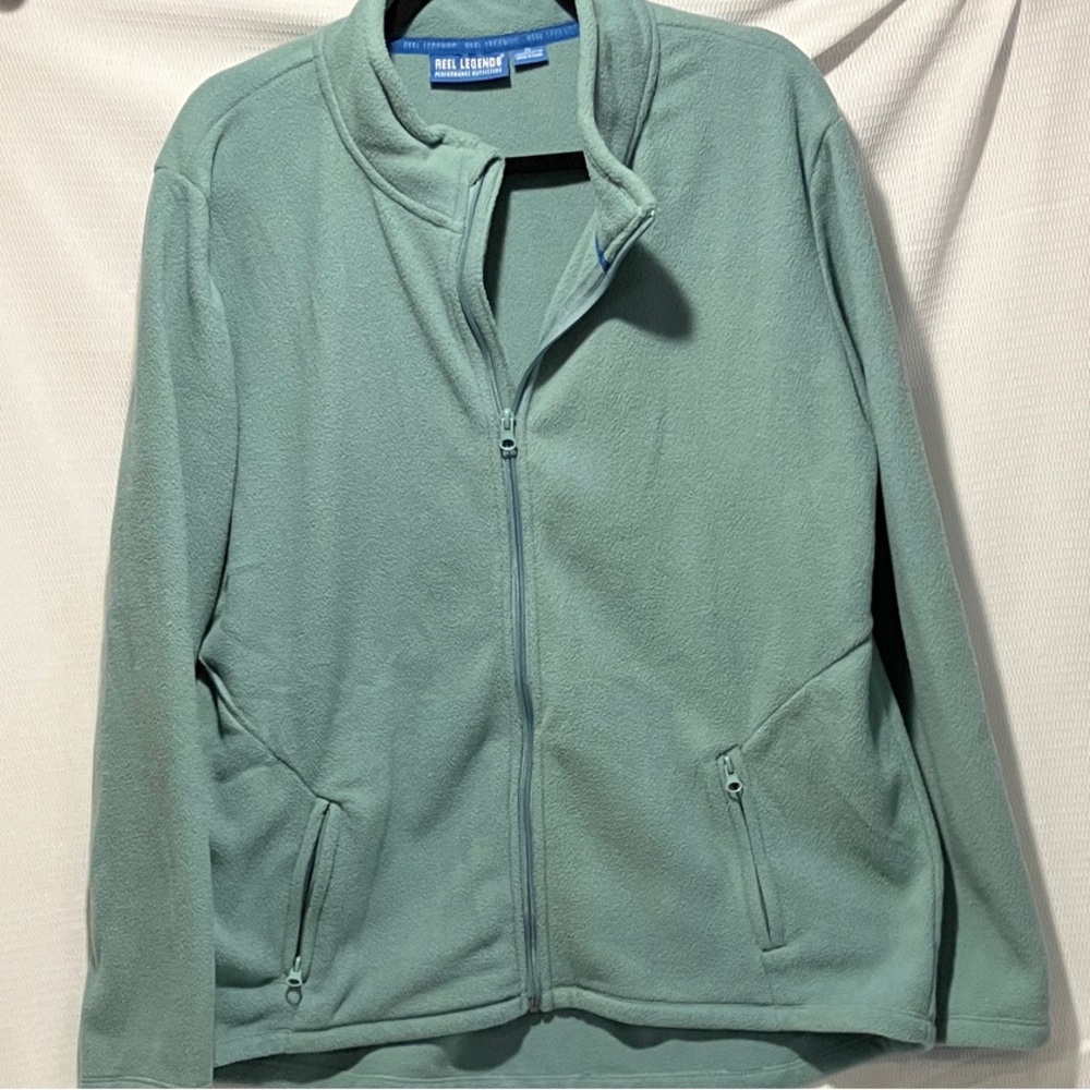 Reel Legends Men's Zip Up Sweater in Sage Green